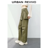 UR Осенние съемные штаны, городской стиль, высокая талия, свободный прямой крой