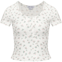 UR2024 new summer womens pastoral fresh style age-reducing floral short T-shirt UWL440122