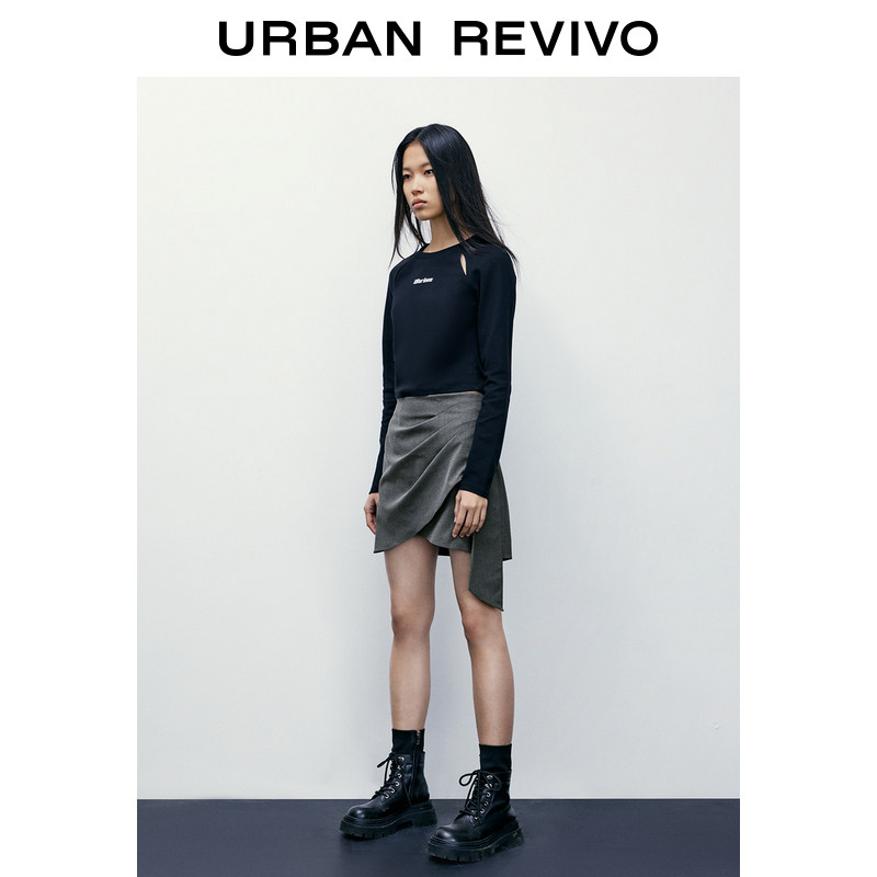 UR2023新款女装jk气质褶皱包臀a字半身裙小众设计感UWV532011 - BuyinChinese.com - 最专业的海外华人代购淘宝网站