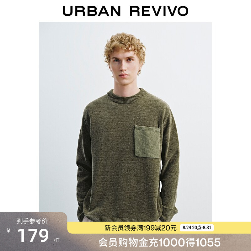 [Celebrity Style] Ur2026 Spring New Men's Retro Casual Contrast Color Knitted Sweater Umm950022