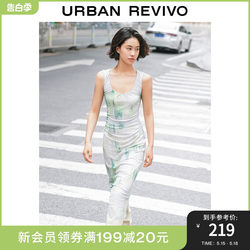 UR2024 ຂອງແມ່ຍິງແບບ Mint Mambo Dress U-Neck Slim Pleated UWG740059