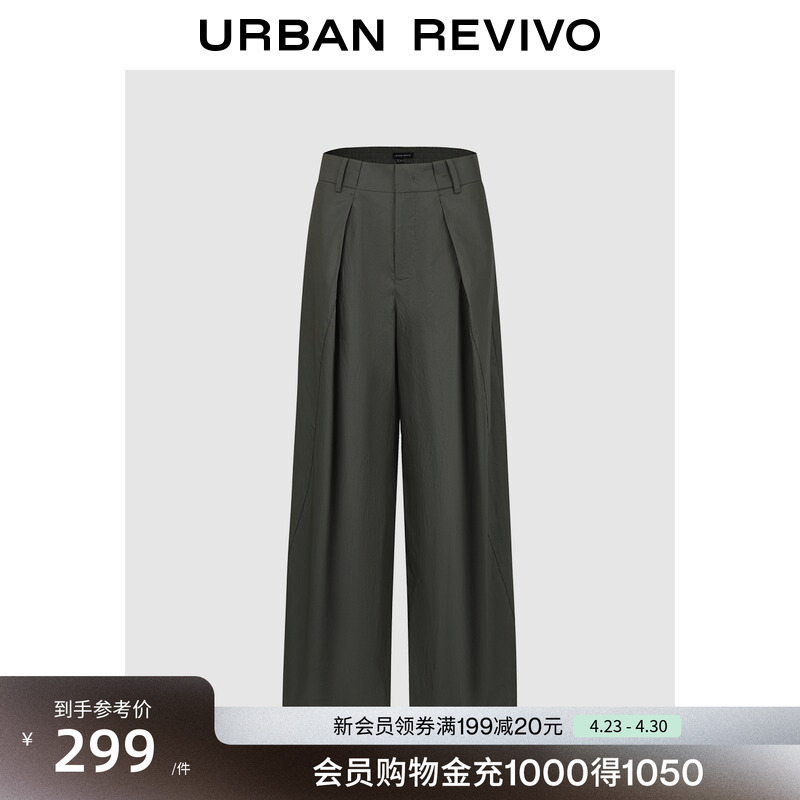 Ur2026 New Summer Women's Fashion Trendy Pleated Cotton High-Waisted Wide-Leg Pants Uwj660050