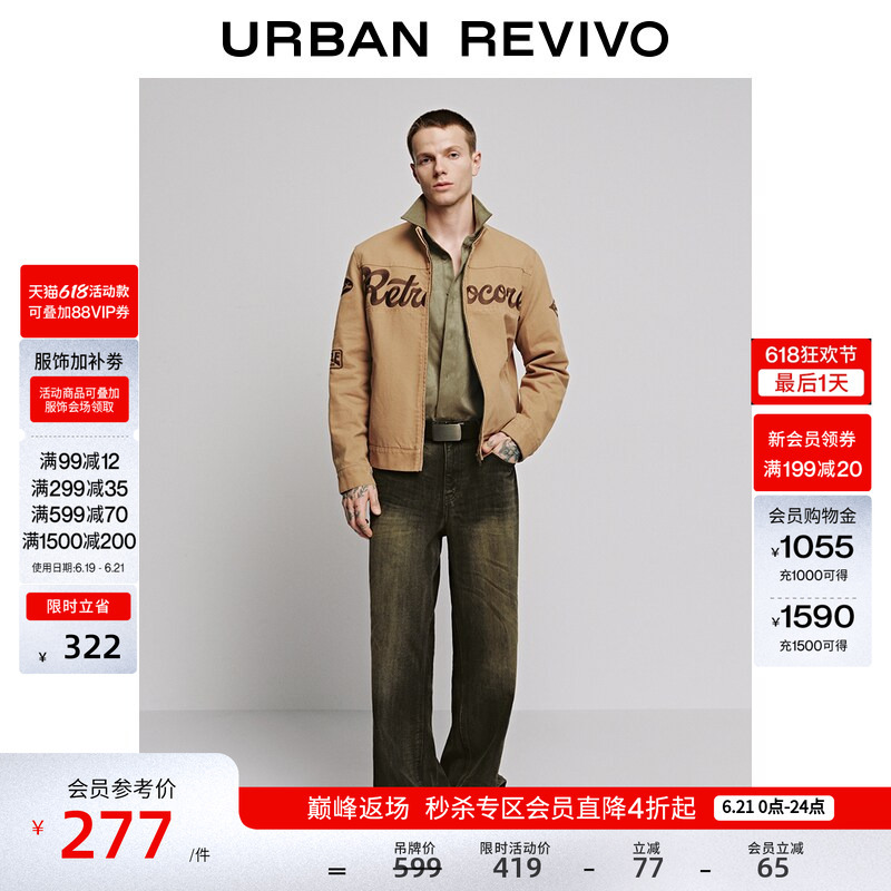 [Celebrity Style] Ur2026 Spring New Men's Letter Zipper Jacket Uuv150023