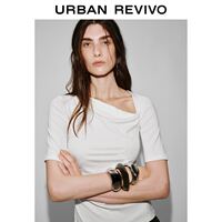 Womens Stylish and Versatile Off-Shoulder Ruched Waist Slim-Fit T-shirt