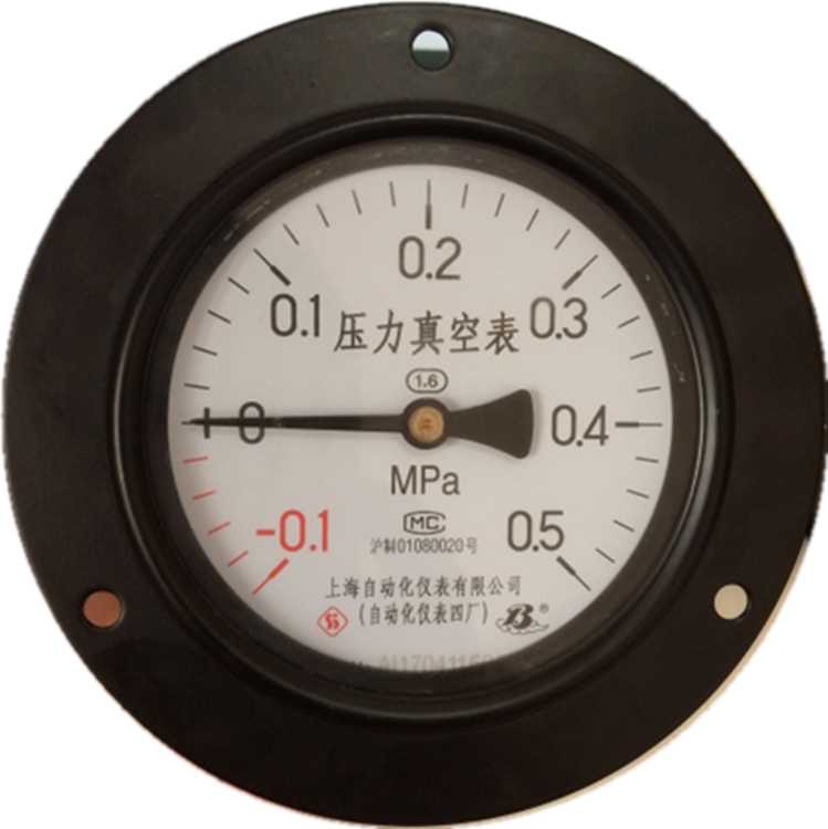 压力真空表-0.1-0.5MPa Y100 螺纹M20*1.5 上海自动化仪表压力表
