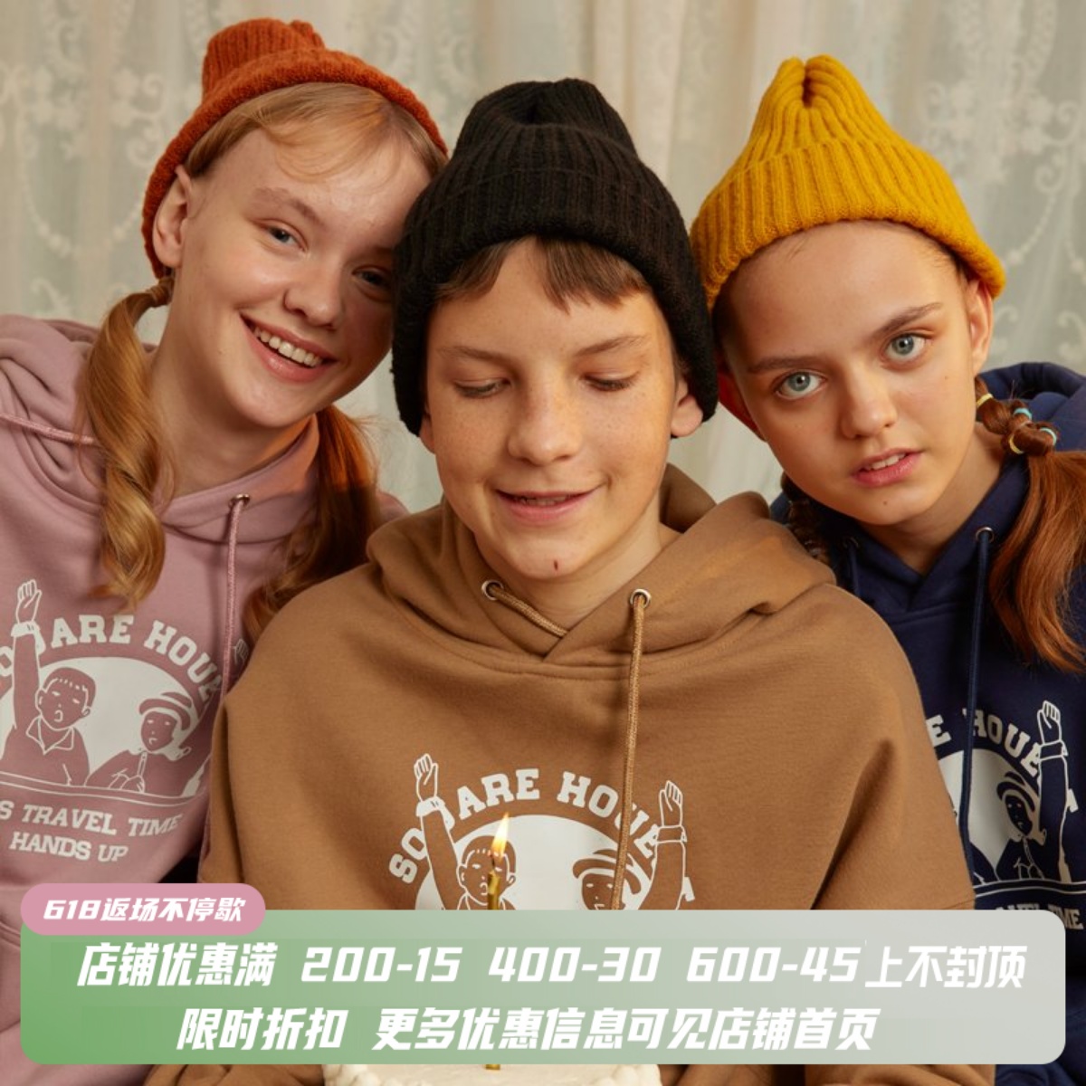 square houlest2022 loose lazy gray pullover jacket printed terry hooded sweater female couple