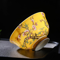 Bowl Home 2021 New Ceramic Bowl Creative Personality Chinese Rice Bowl Small Bowl Anti-hot Palace Enamel Color Bone Porcelain Bowl