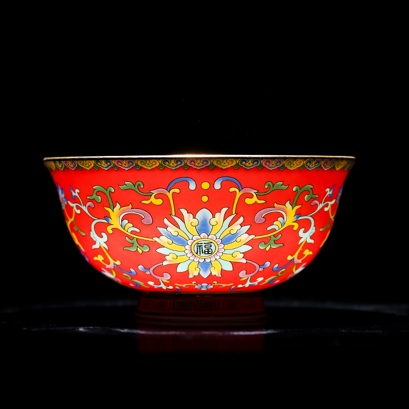 Jingdezhen ceramic creative tall bowl of 10 home a large ceramic bowl of hot rice bowl bowl suit