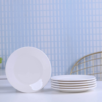 Jingdezhen pure white ceramic dish plate household underglaze color bone plate simple slag plate European-style ceramic deep plate dishwasher set