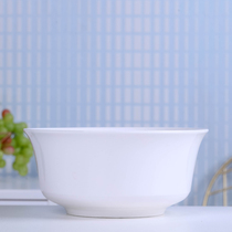 Ceramic large soup bowl Jingdezhen pure white tableware dish set Ramen bowl Household single large bowl vegetable bowl rice bowl
