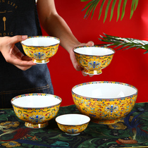 Ceramic Bowl Household 2021 New Chinese Phnom Penh Light Luxury Bone Porcelain Life Bowl Simple Gift Dishes Set Dining Bowl