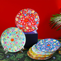 Jingdezhen creative plate dish household ceramic deep plate dish Chinese enamel soup plate rice plate dumpling plate