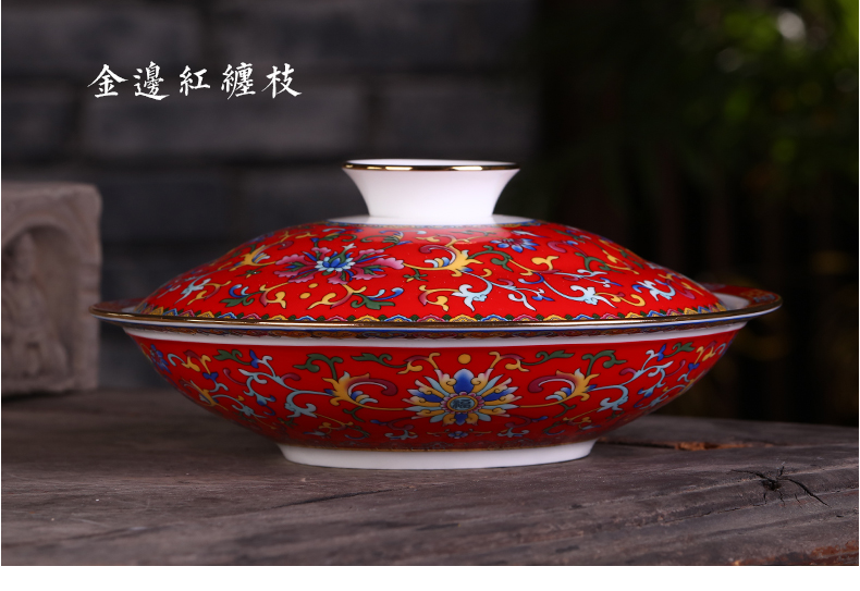 Jingdezhen porcelain ipads son home hotel creative combination of Chinese ceramic dish dribbling lid plate 8 inch combiner