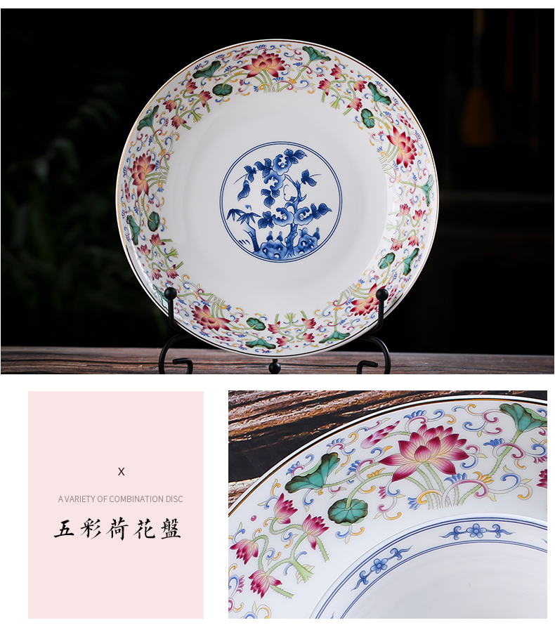 Household ceramic bowl a single bowl of high anti hot noodles bowl archaize tableware colored enamel pan spoon noodles in soup bowl