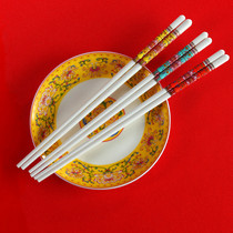 Chopsticks household ceramics eating chopsticks one person chopsticks non-slip anti-mildew porcelain Chinese chopsticks 10 pairs of single public chopsticks special chopsticks