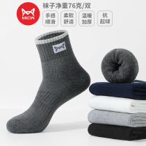 Catman towel socks male autumn winter thickened cotton socks breathable comfort cotton stockings male heating socks autumn winter