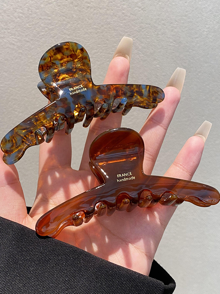 High-End Large Claw Clip for Women 2025 New Acetate Hair Clip Back of Head Shark Clip Hairpin Hair Accessory