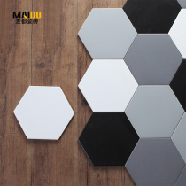 Nordic solid color non-slip hexagonal brick 175*200MM living room dining room classic black and white gray small floor tiles wall tiles