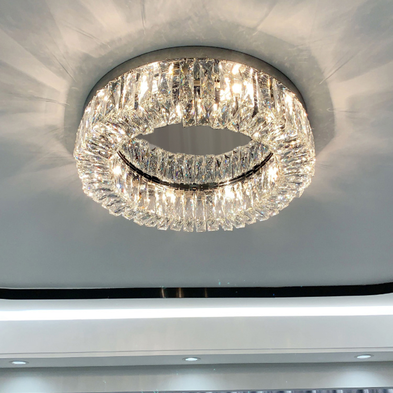 Crystal lamp ceiling lamp simple postmodern living room lamp warm bedroom lamp Nordic light luxury atmosphere dining room LED lamp