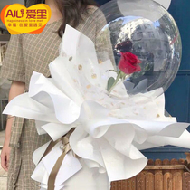 Net red wave ball balloon transparent single red rose flowers express city Beijing Shanghai Guangzhou Shenzhen send