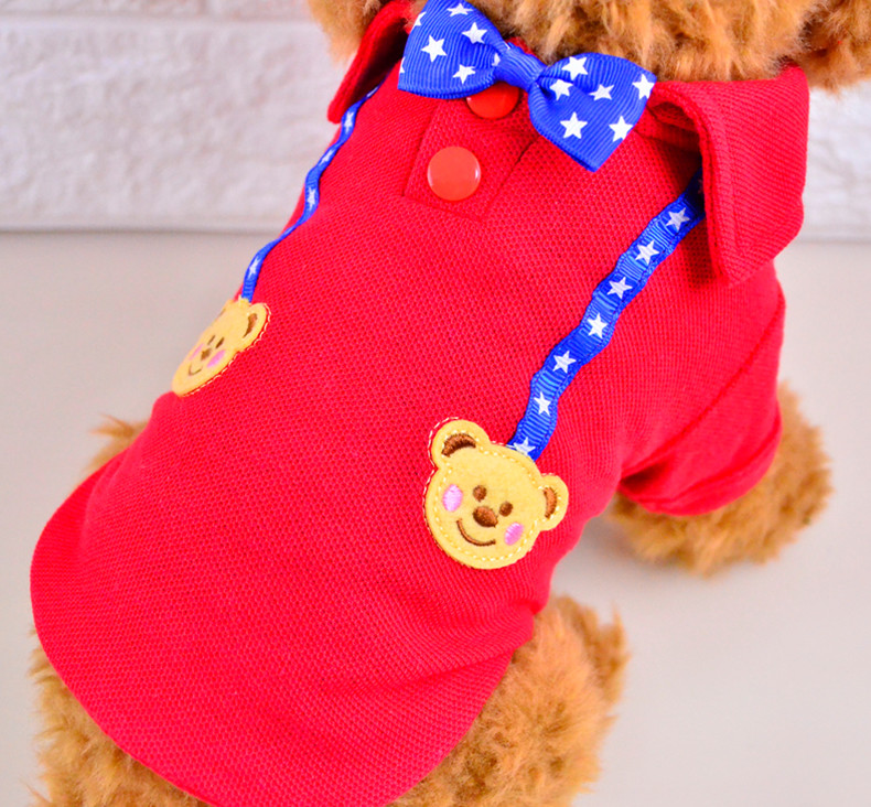 Quần áo chó mùa xuân và mùa hè quần áo thú cưng hai chân quần áo Teddy VIP Bomei hơn gấu chó con quần áo cún con POLO - Quần áo & phụ kiện thú cưng áo chó