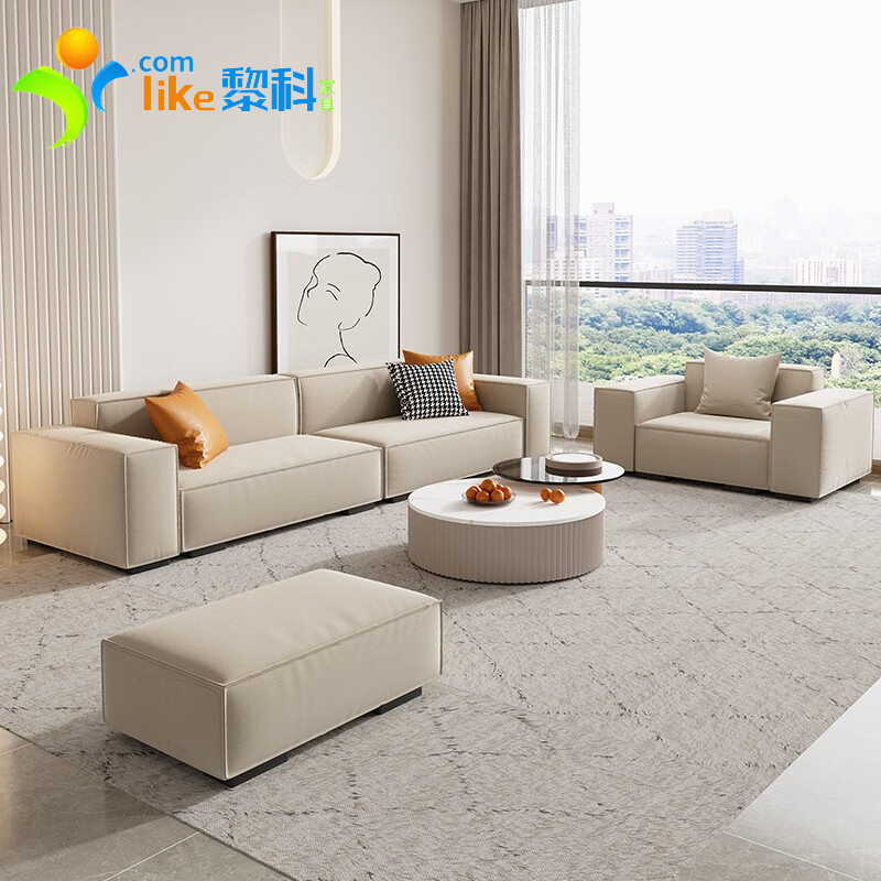 Net red Bean Curd Block Sofa Living Room Modern Minimalist Tech Cloth Art Sofa Straight Row Nordic Cream Wind Small Family-Taobao