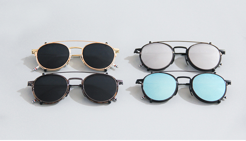 Sáu chú bác với lao retro người đàn ông và phụ nữ thủy triều khung hình bầu dục với cận thị độ kính khung phân cực clip kính mát kính chống bụi