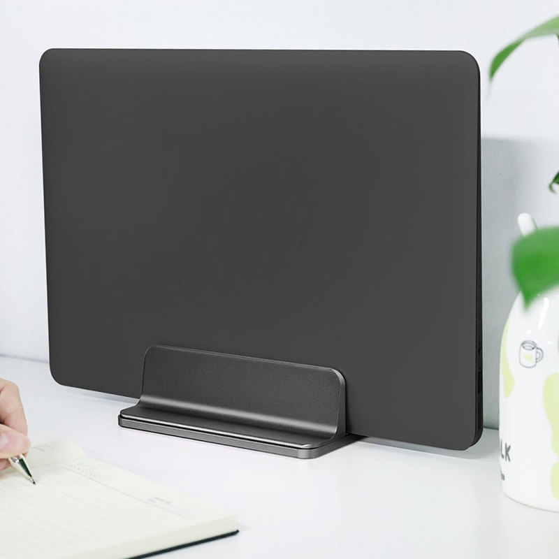 Notebook vertical stand portable macbook computer support storage upright stand desktop aluminum metal bracket storage rack macmini stand