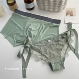Сексуальное кружевное нижнее белье для влюбленных, шелковые штаны
