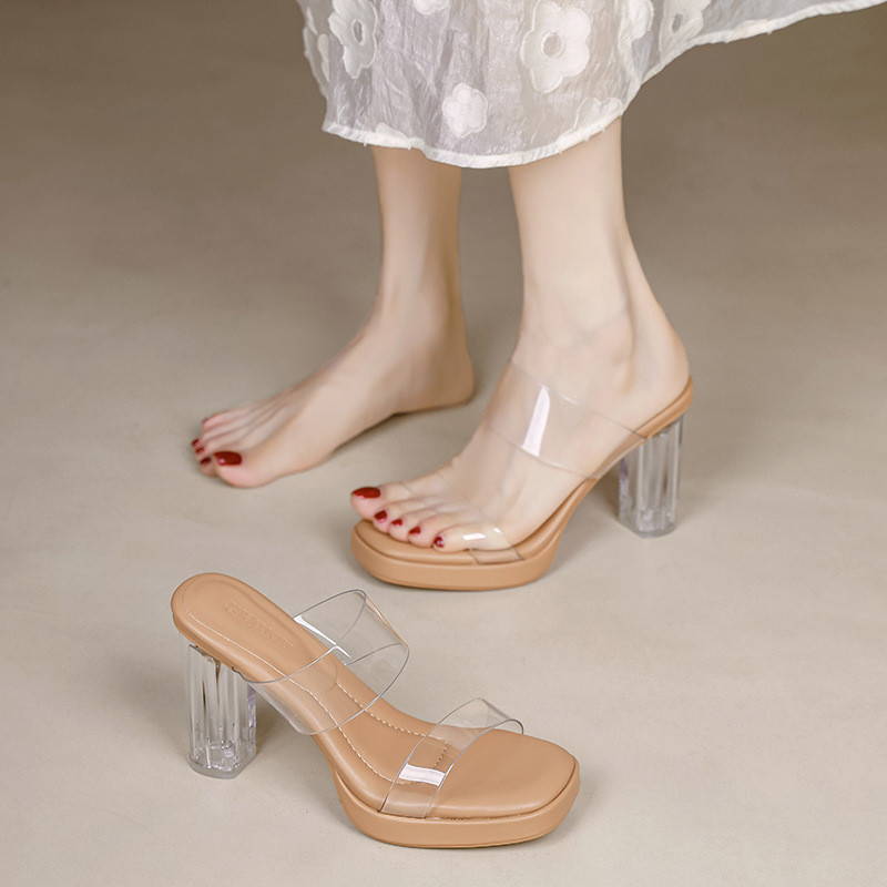Women's Soft Soled, Non Greasy, Poop High Heels, Crystal High Heels_voghion.com