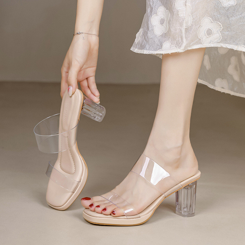 Women's Soft Soled, Non Greasy, Poop High Heels, Crystal High Heels_voghion.com