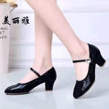 Серебряная высокая обувь, танцующие туфли, мягкая подошва, для среднего возраста, против усталых ног