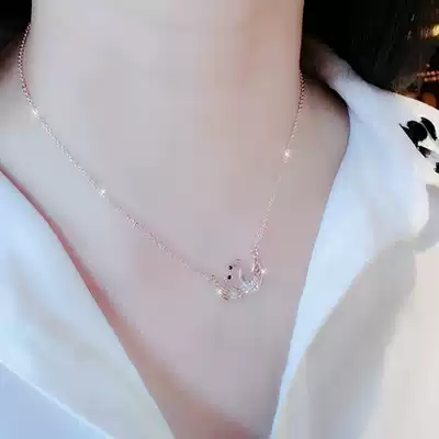 Swan Lucky Necklace Women Short choker Pendant Rose Gold Japanese and Korean Simple Jewelry Simple Necklace Women