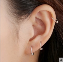 925 sterling silver big ring ring female Korean simple temperament circle ear bone super small ear ring male hypoallergenic ring