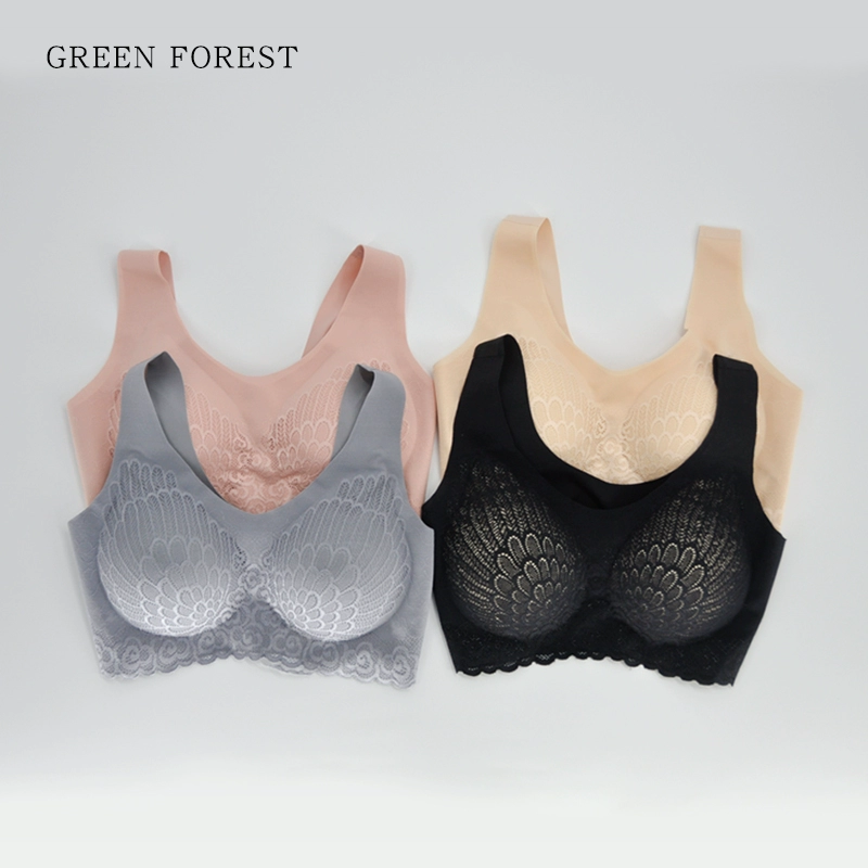 Forest Family Words Áo ngực kiểu vest và áo lót hở lưng gợi cảm không vòng thép (mua một tặng một) - Push Up Bras