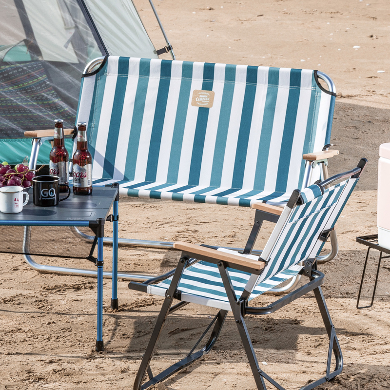 South Korea Snowline snow line retro striped camping camping GLAMPING beach backrest folding chair
