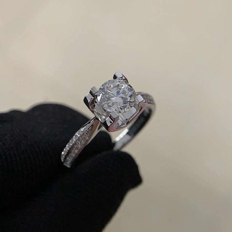 71 8 IJ colour VVS net degree VG cut work natural diamond ring 18K gold drilling ring customizable