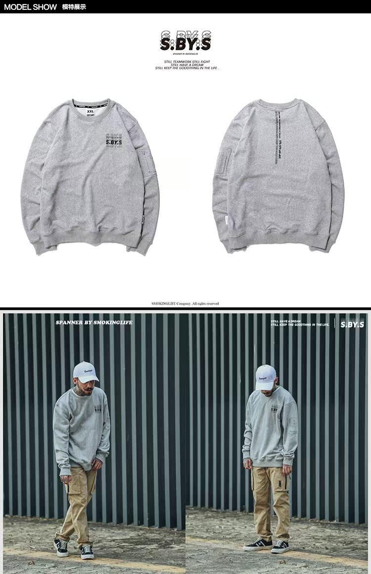SMOKINGLIFE Kỷ niệm 10 năm Thu thủy triều Cặp đôi Thương hiệu Harajuku Gradient Tiếng Anh In Áo len cao cổ áo hoodie nam