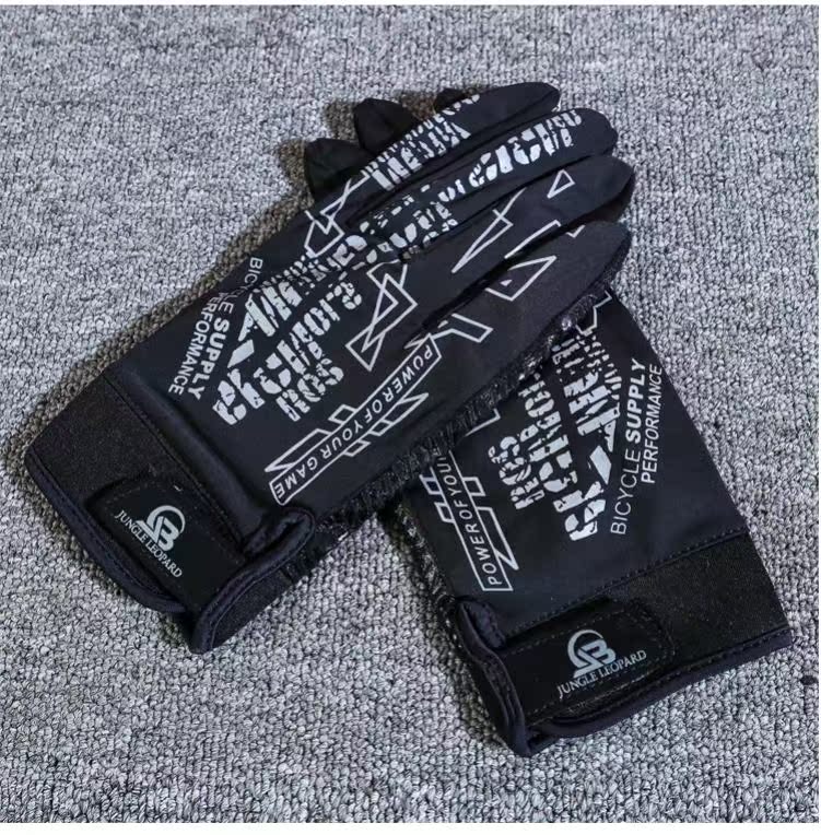 Màn hình cảm ứng mùa xuân và mùa thu leo ​​núi ngoài trời leo núi chống trượt đi xe đạp xung quanh găng tay xe đạp dài ngón tay nam và nữ thiết bị - Găng tay găng tay da nữ