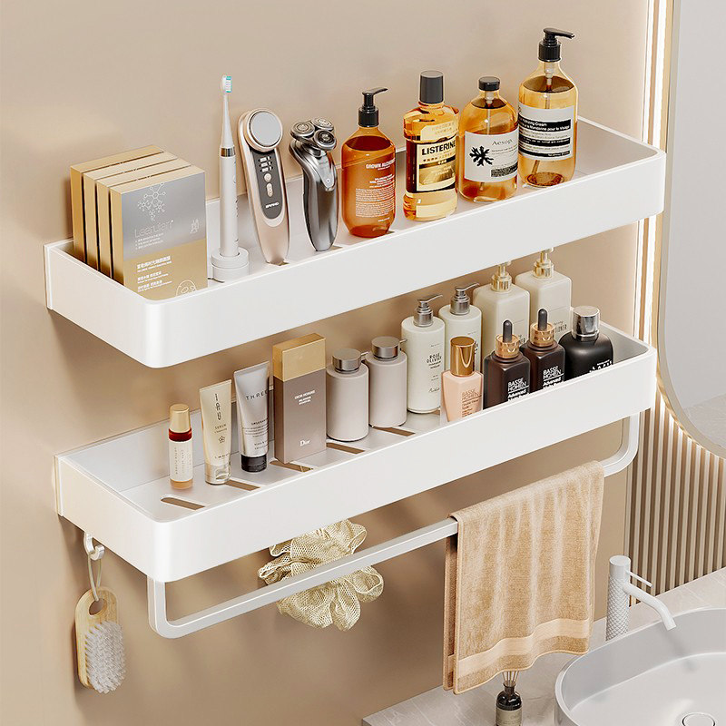 Bathroom rack free punching toilet washstand wall towel storage shelf bathroom washstand wall-mounted