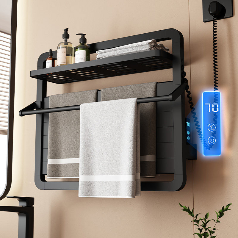 Pastoral Mu song carbon fiber household electric towel bath towel rack bathroom rack dressing room heating intelligent constant temperature