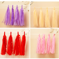 Paper tassel flower birthday party wedding new house decoration festival ceremony decoration background wall dress ribbon