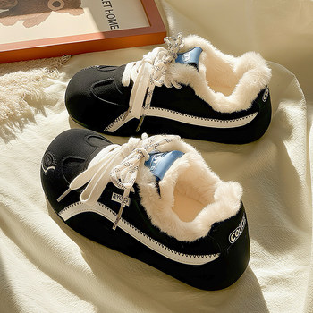 Niche velvet black moral training shoes for women 2025 winter