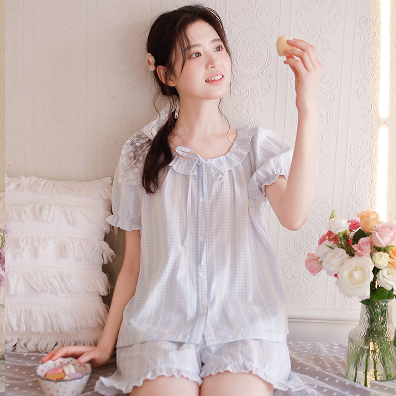 Fuduo Summer Pure Cotton Maternity Pajamas for Postpartum Women, Thin Nursing Sleepwear, Short-Sleeved Loungewear for Pregnancy and Expectant Mothers