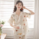 Fuduo confinement ເຄື່ອງນຸ່ງຫົ່ມ summer ຝ້າຍບໍລິສຸດ gauze ບາງໆ trousers ແຂນສັ້ນຖືພາ pajamas ຫລັງເກີດລູກໃຫ້ນົມລູກ kimono ເຄື່ອງນຸ່ງຫົ່ມເຮືອນ
