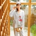 Fuduochunqiuzi quần áo bà bầu không khí cotton kimono đồ ngủ sau sinh cho con bú quần áo ấm nhà dịch vụ phù hợp - Giải trí mặc / Mum mặc đồ bộ sau sinh Giải trí mặc / Mum mặc
