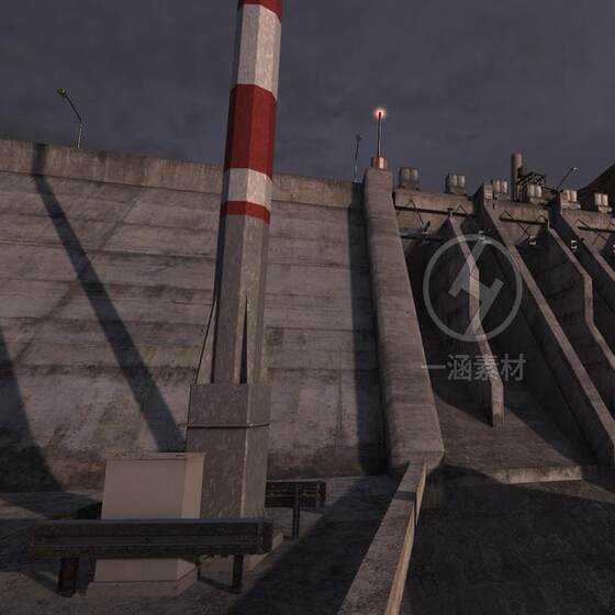 Unity3D Realistic Hydroelectric Power Station Dam Scene Model Shooting Game Hydropower Station
