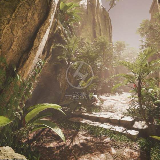 Unity3D Urp Jungle Forest Ruins Scene Model Jungletropicalvegetation3.3.1