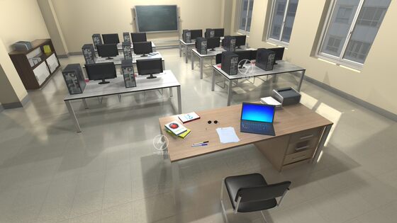 Unity Computer Classroom Indoor Scene Model School Vr Virtual Computer Classroom