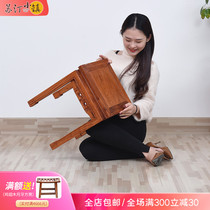 Sutin Red Wood Furniture Guest Hall Furniture Small Square Bench Solid Wood Chinese Style Hedgehog Purple Sandalwood Short Bench Home Change Shoes